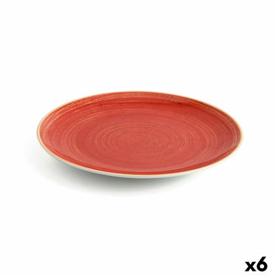 Flad tallerken Ariane Terra Rød Keramik 6 stk