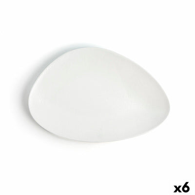 Flad tallerken Ariane Antracita Trekantet Hvid Keramik Ø 29 cm 6 stk