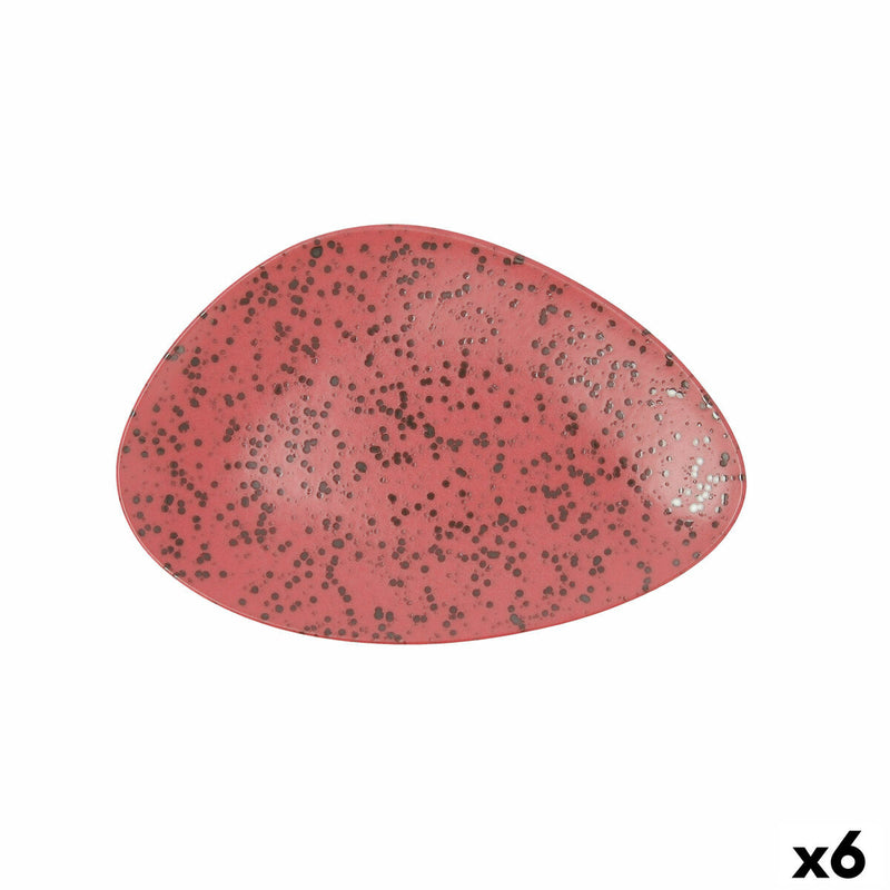 Flad tallerken Ariane Oxide Trekantet Rød Keramik Ø 29 cm 6 stk