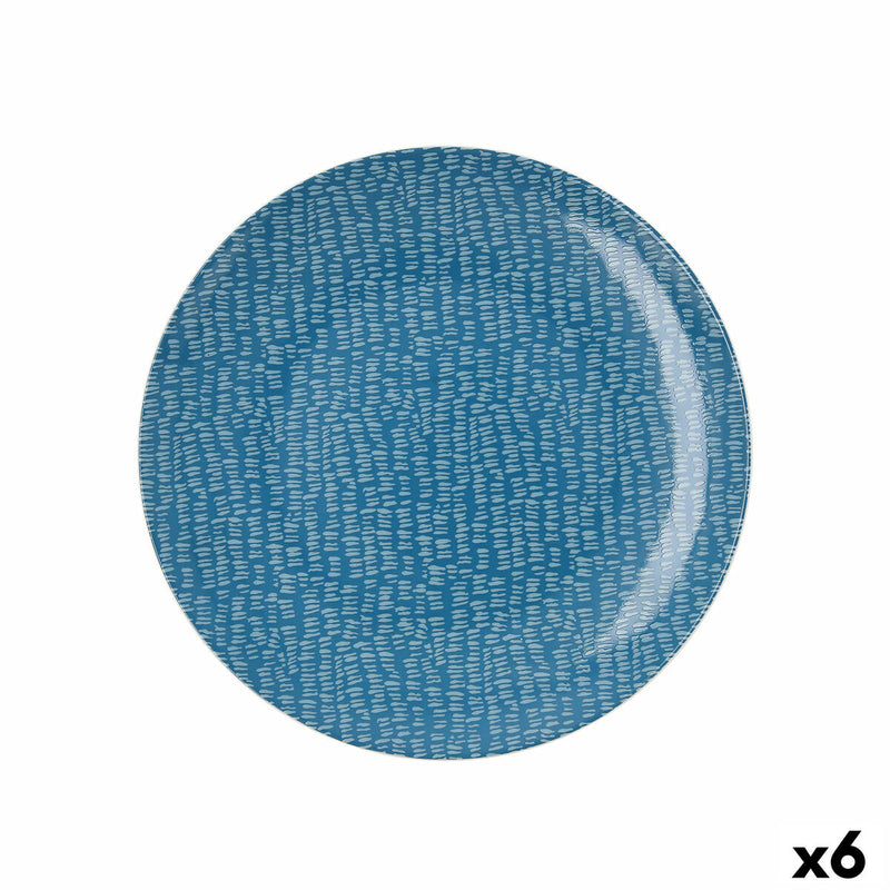 Flad tallerken Ariane Ripple Blå Keramik 25 cm 6 stk