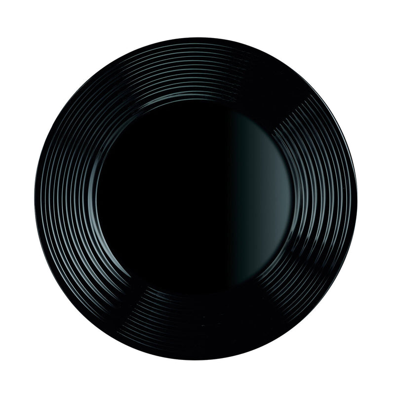 Flad tallerken Luminarc Harena Negro Sort Glas 25 cm 24 stk