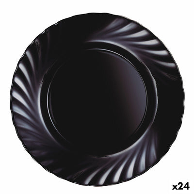 Flad tallerken Luminarc Trianon Black Sort Glas Ø 24,5 cm 24 stk