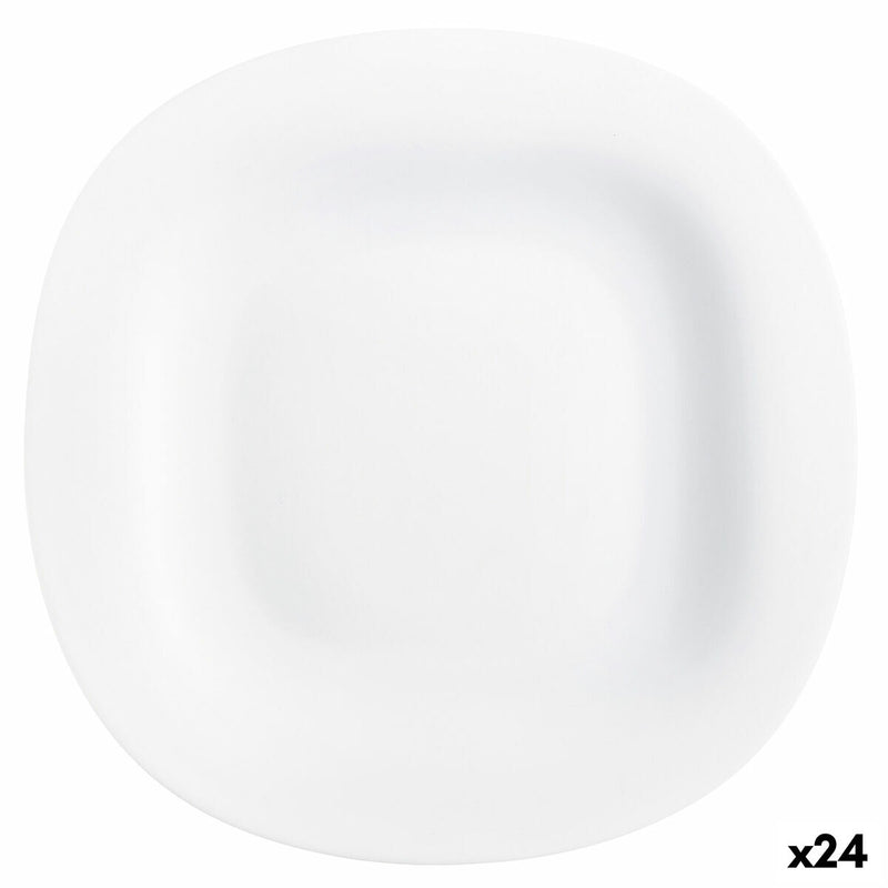 Flad tallerken Luminarc Carine Blanco Hvid Glas Ø 26 cm 24 stk