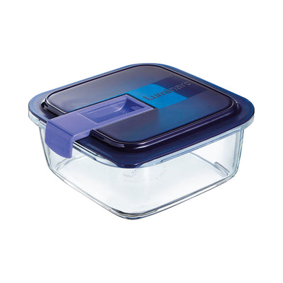 Hermetisk madkasse Luminarc Easy Box Blå Glas 6 stk 1,22 L
