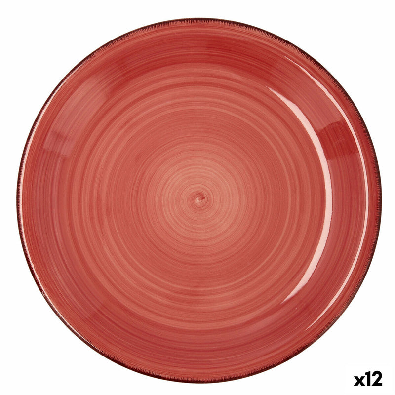 Flad tallerken Quid Coral Vita Rød Keramik Ø 27 cm 12 stk