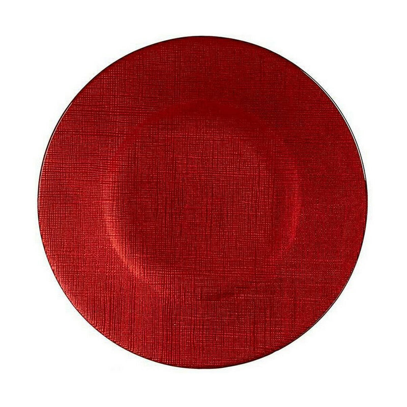 Flad tallerken Rød Glas 21 x 2 x 21 cm 6 stk