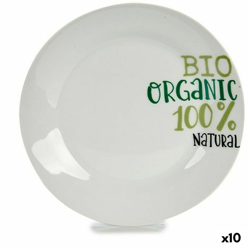 Desserttallerken Organic Porcelæn 19 x 2 x 19 cm (10 enheder)