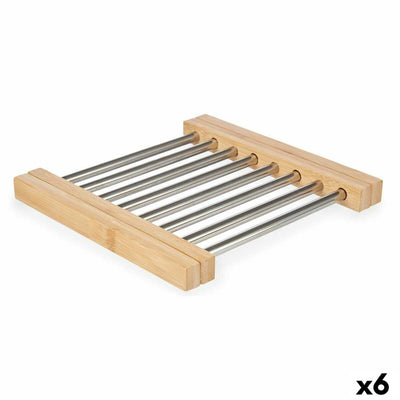 Dækkeserviet Metal Bambus 36,4 x 2,2 x 21,3 cm (6 enheder)