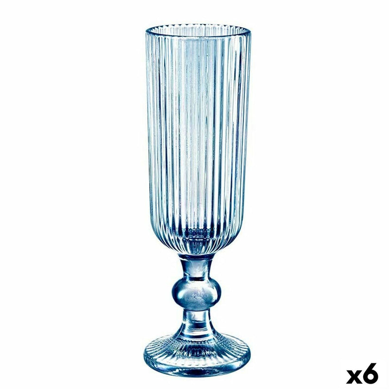 Champagneglas Striber Blå Glas 160 ml 6 stk