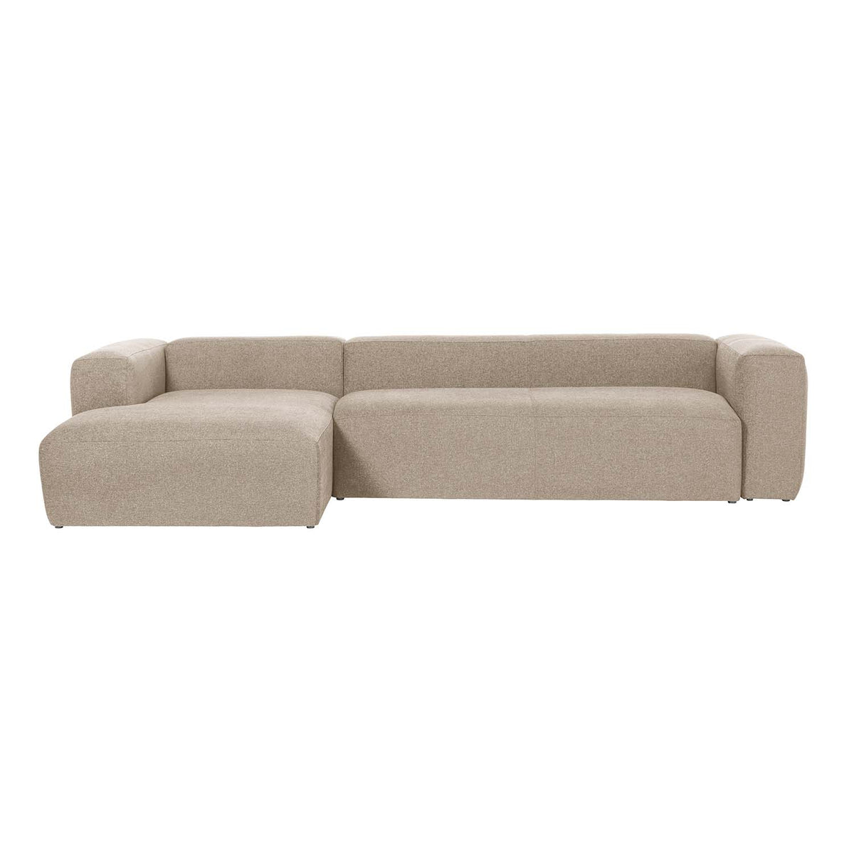 Blok sofa fra Kave Home med chaiselong i venstre side i beige polyester