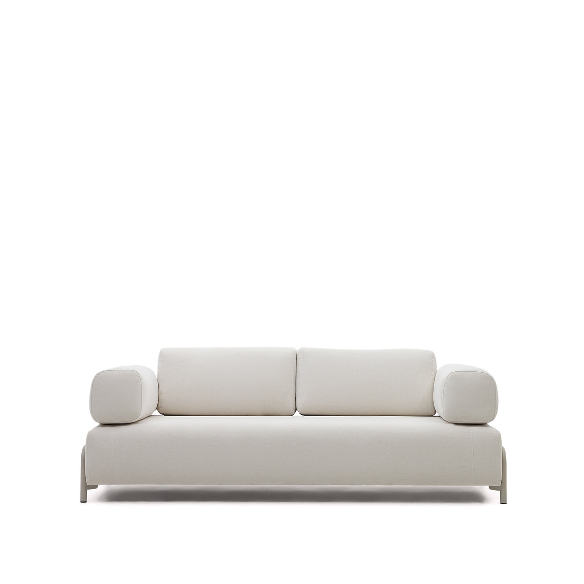 Kave Home Compo 3 pers. stofsofa i beige chenille med grå metalstruktur