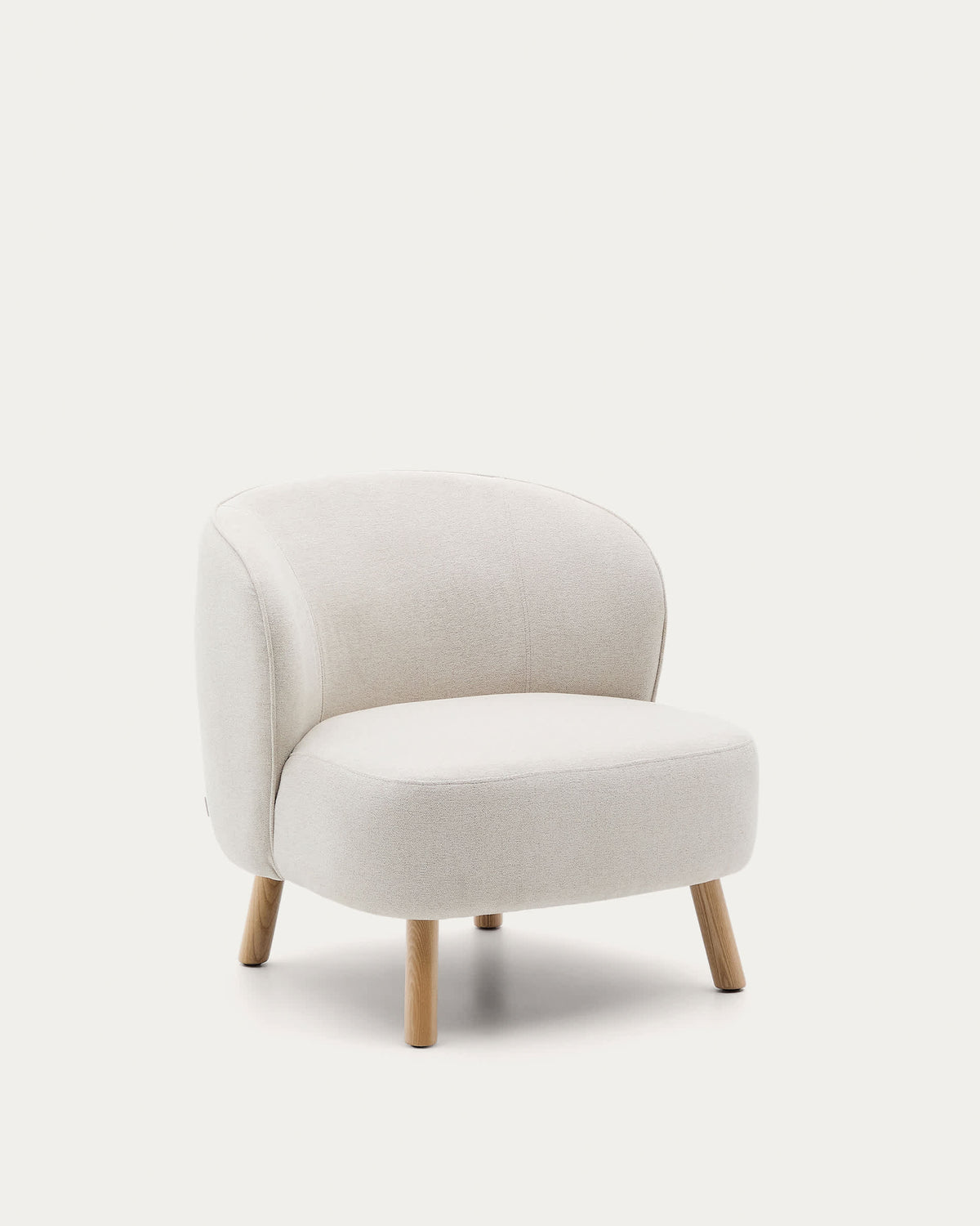 Kave Home Ulit lænestol i beige chenille stof og natur bøgetræ