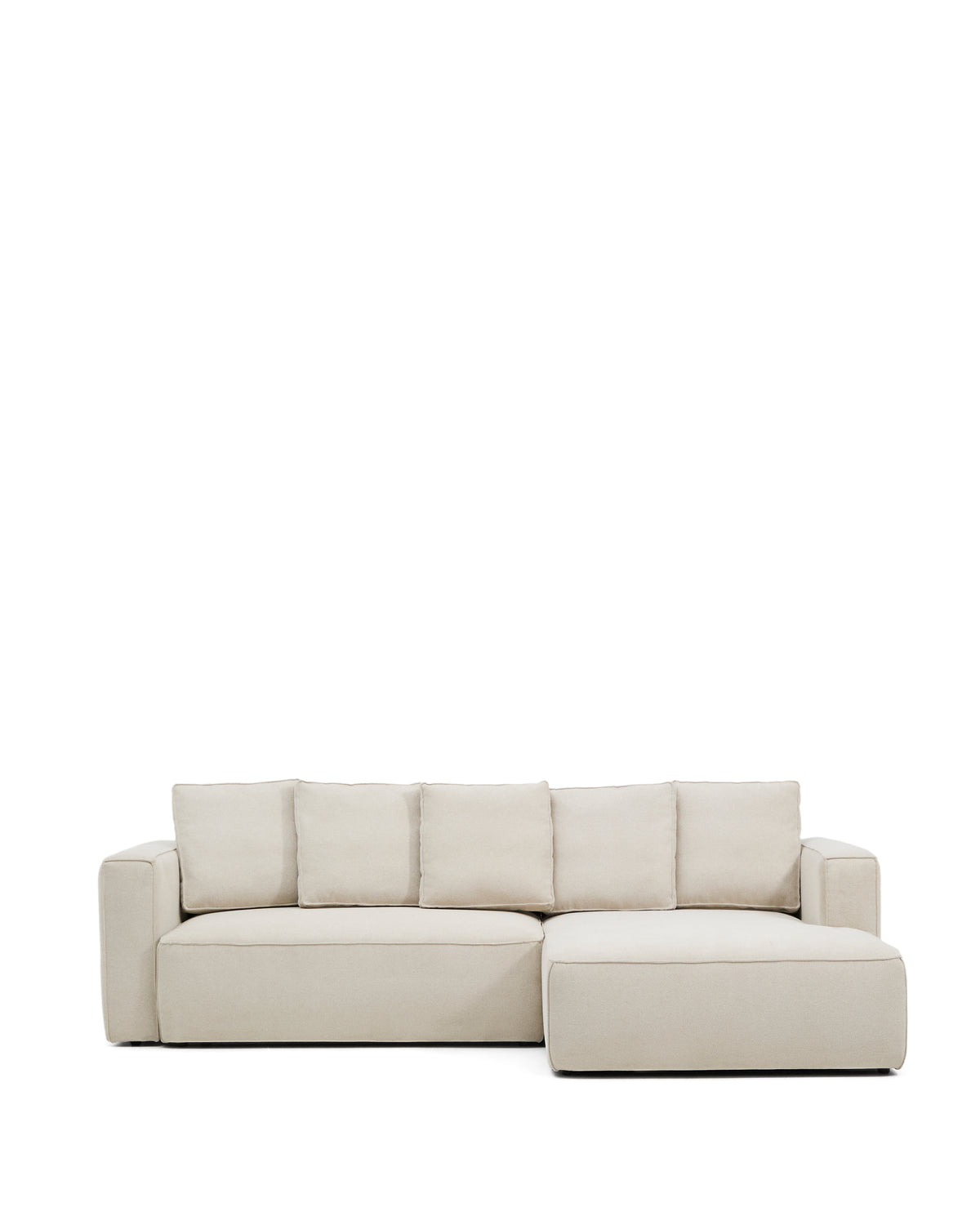 Kave Home Marela bred 3-personers sovesofa med højre chaiselong i beige chenille