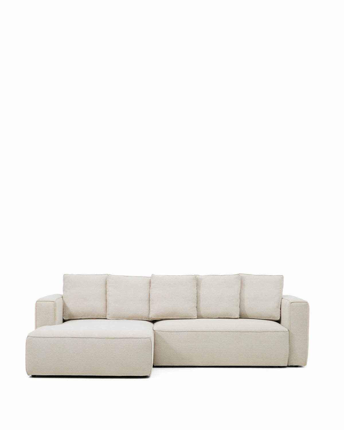 Kave Home Marela bred 3-personers sovesofa med venstre chaiselong i beige chenille