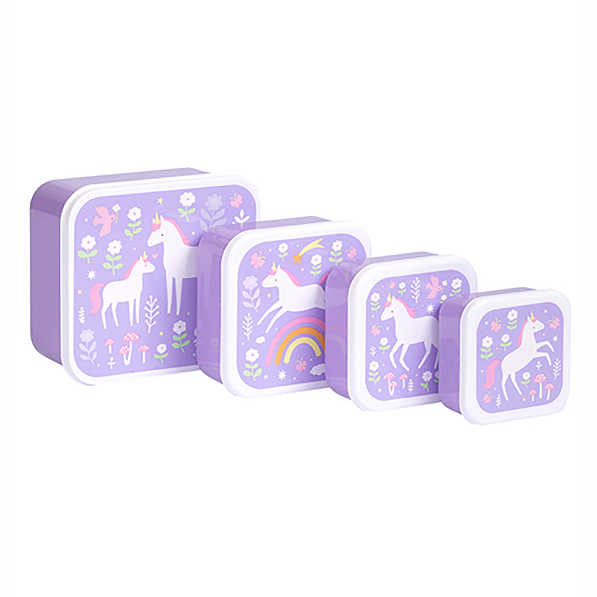 A Little Lovely Company Lunch & Snack Box Set i designet Unicorn Dreams