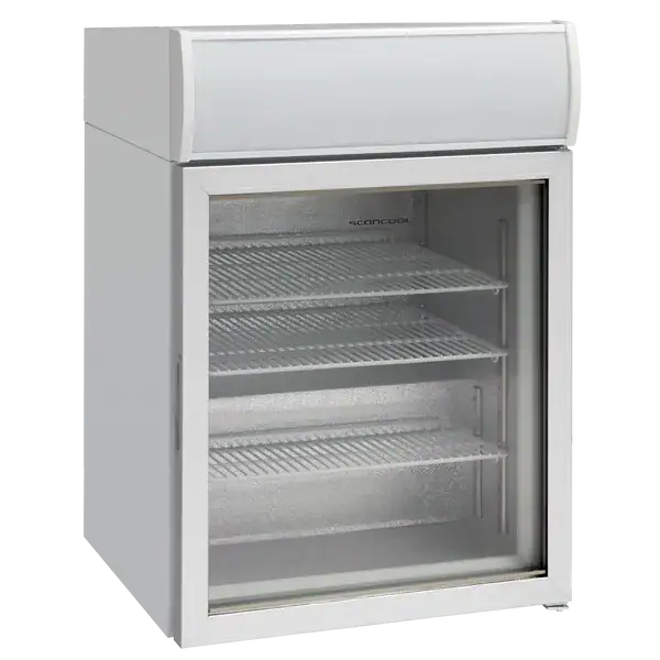 Hvid Scandomestic SD 92 E displayfryser med 88 liter