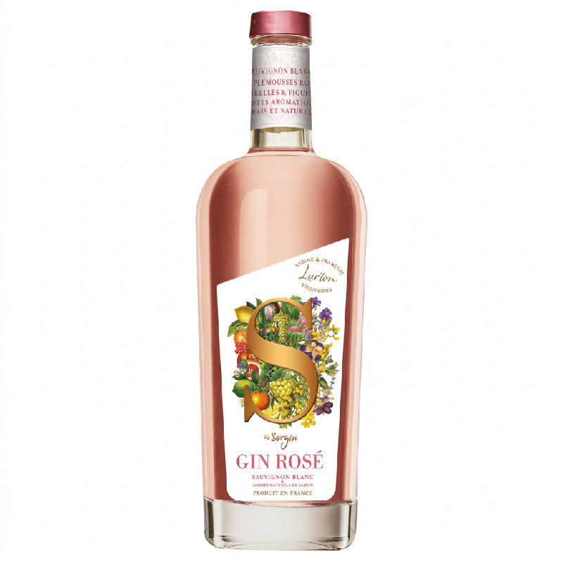 Flaske Sorgin Rose Gin, fransk gin fra François Lurton, 70 cl