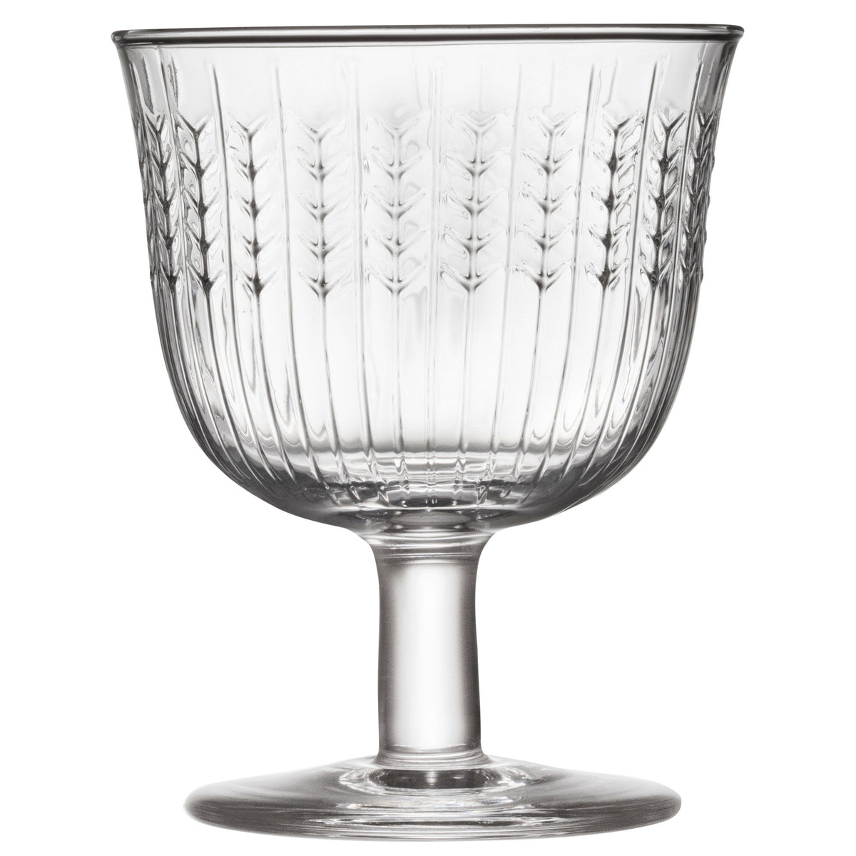 To klare Rörstrand Swedish Grace glas på stilk med diskret reliefmønster