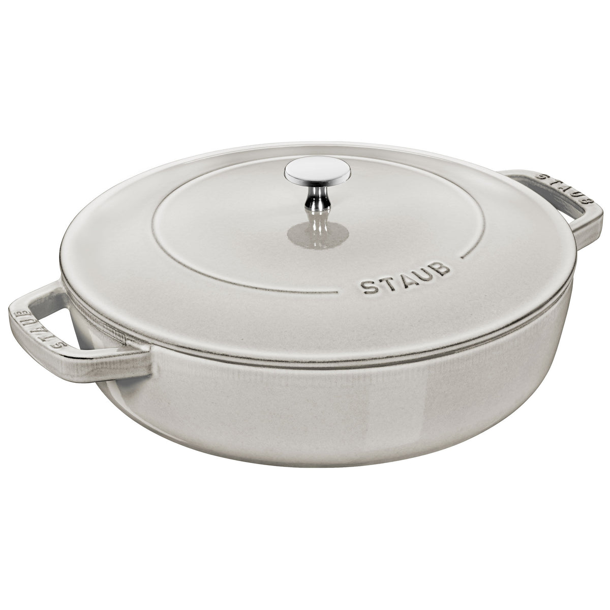 Staub Cocotte Chistera sautépande i støbejern i farven white truffle, Ø28 cm