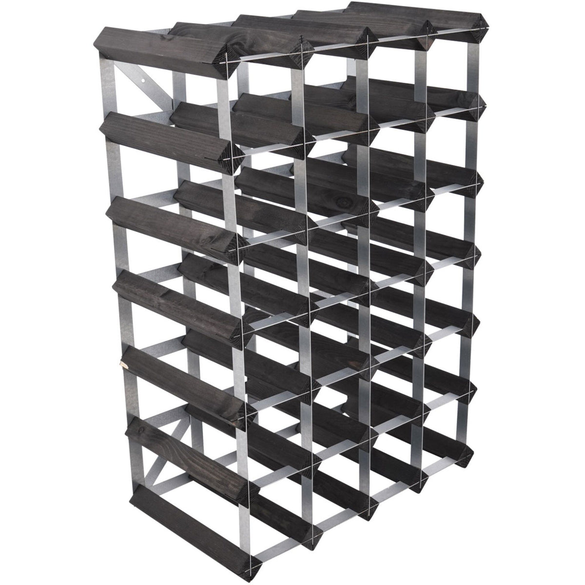Sort Traditional Wine Rack vinreol til 30 flasker, saml-selv