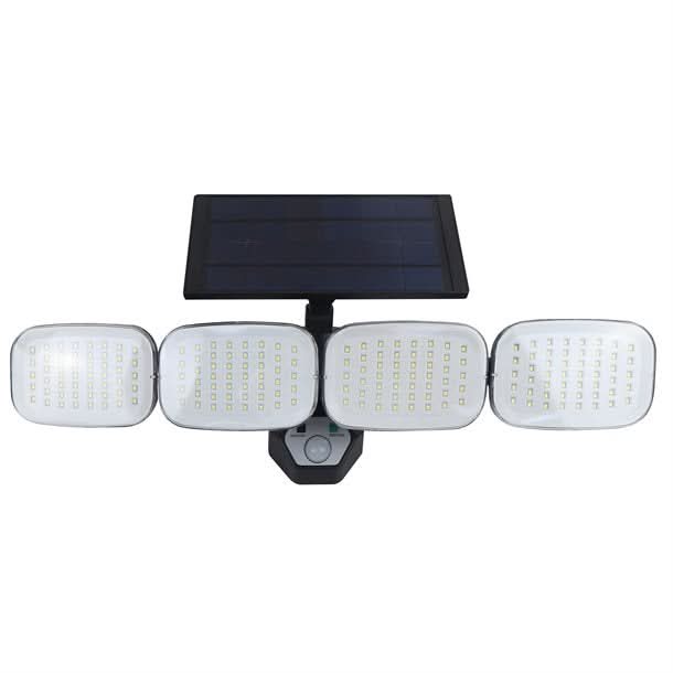 Se Sensorstyret solcelle spot med fire justerbare vinger på 750 lumen - Sort inkl. fjernbetjening - Udendørsbelysning > Solcellelamper > Solcellelamper med sensor - eZsolar - Spotshop ✔ Kæmpe udvalg i  eZsolar ✔ Hurtig levering: 1 - 2 Hverdage samt billig fragt - Varenummer: SPSH-SL025EZ og barcode / Ean: &