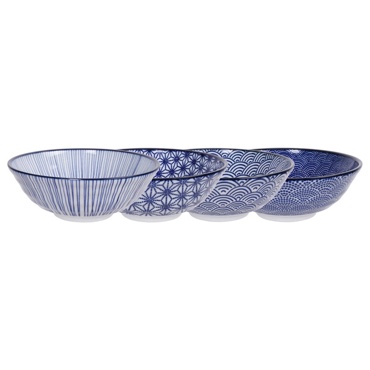 Fire Tokyo Design Studio Nippon Blue skåle på 21 cm med forskellige mønstre