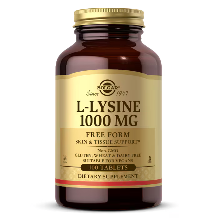 Pakning med Solgar L-Lysine 1000 mg, 100 tabletter
