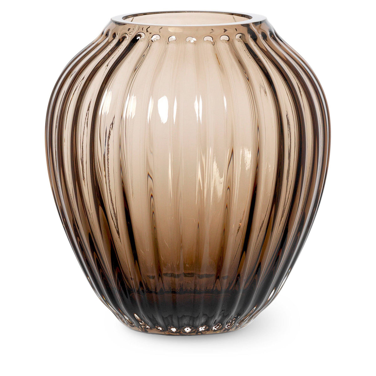 Kähler Hammershøi vase på 14 cm i mundblæst glas i farven valnød
