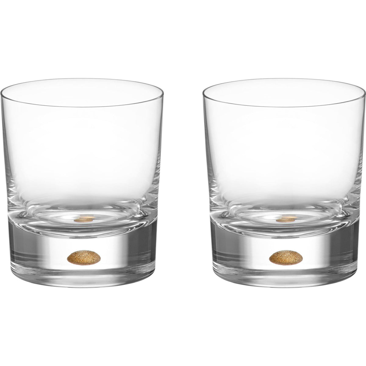 Double Old Fashioned drinksglas på 25 cl i guld fra Orrefors Intermezzo