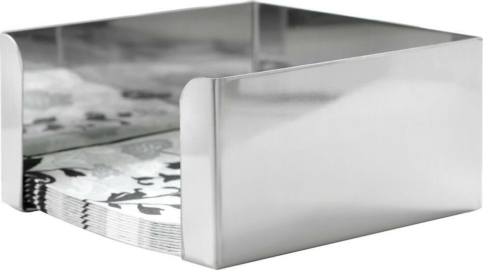 Servietholder i rustfrit stål fra Steel-Function, 170 x 170 x 85 mm