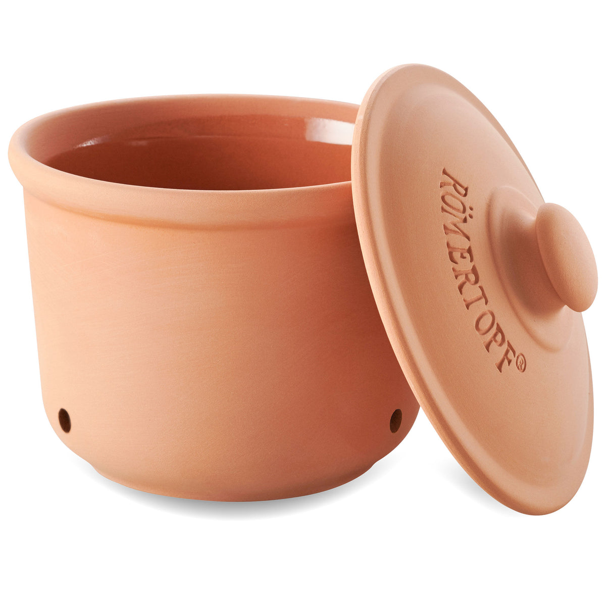 Römertopf mini opbevaringskrukke med låg og ventilationshuller