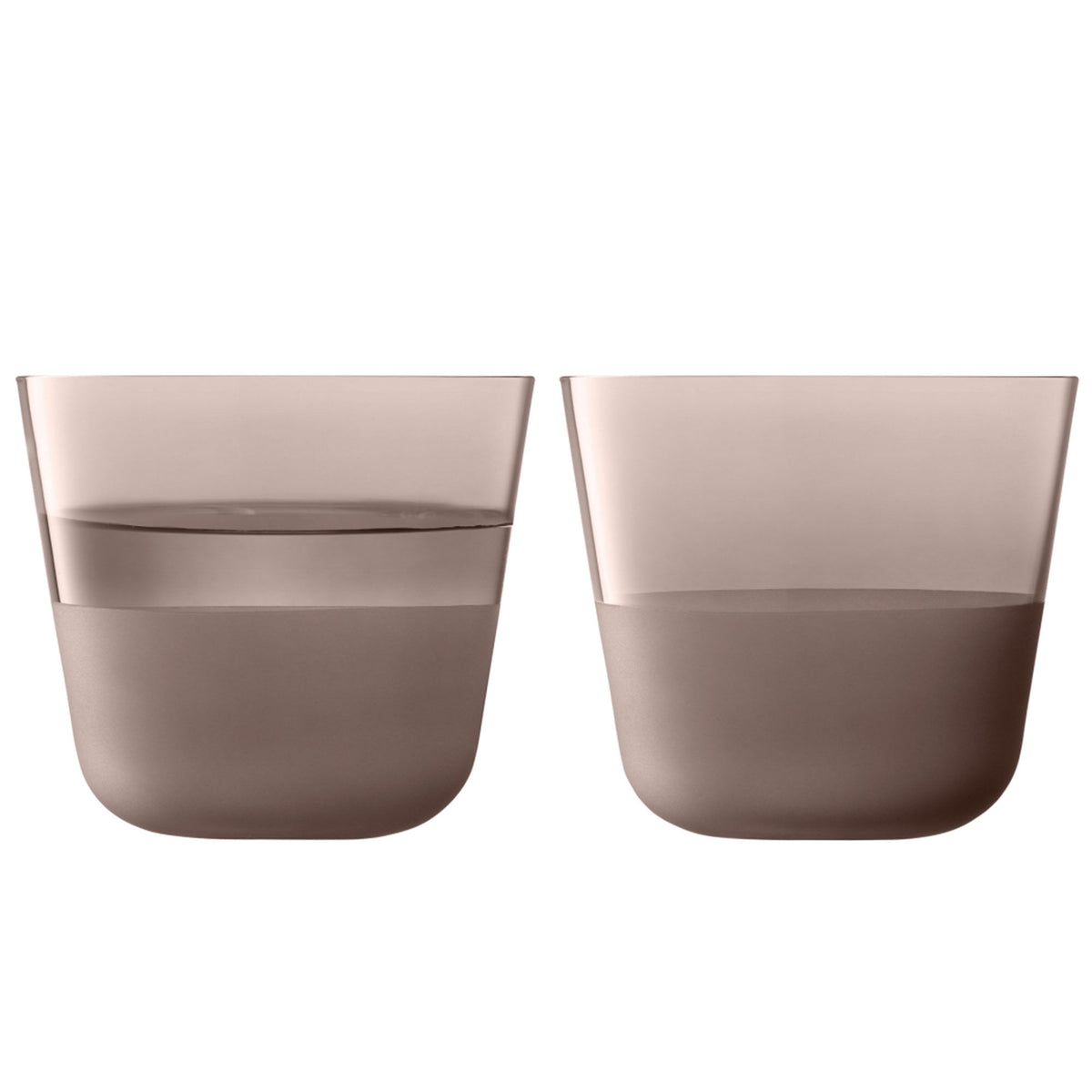 LSA Arc Contrast Earth drikkeglas 2-pak med klart glas og mat overflade