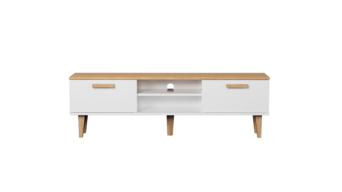 Se KOCOT Denver TV-bord, m. 2 låger og 1 hylde - hvid og natur hickory spånplader (160x47,2) ❤ Kæmpe udvalg i Kocot - Køb online på udsalg og tilbud lige nu ❤ Super billig fragt og lynhurtig levering - Varenummer: Boboonline-93907 og barcode / Ean: 5903282060593 på lager - Udsalg på Møbler,Borde,TV-Borde,
Møbler,
Borde,
Dagligstue,
Borde til stuen,
Samarbejdspartnere Spar helt op til 57% - Over 739 kendte brands på udsalg