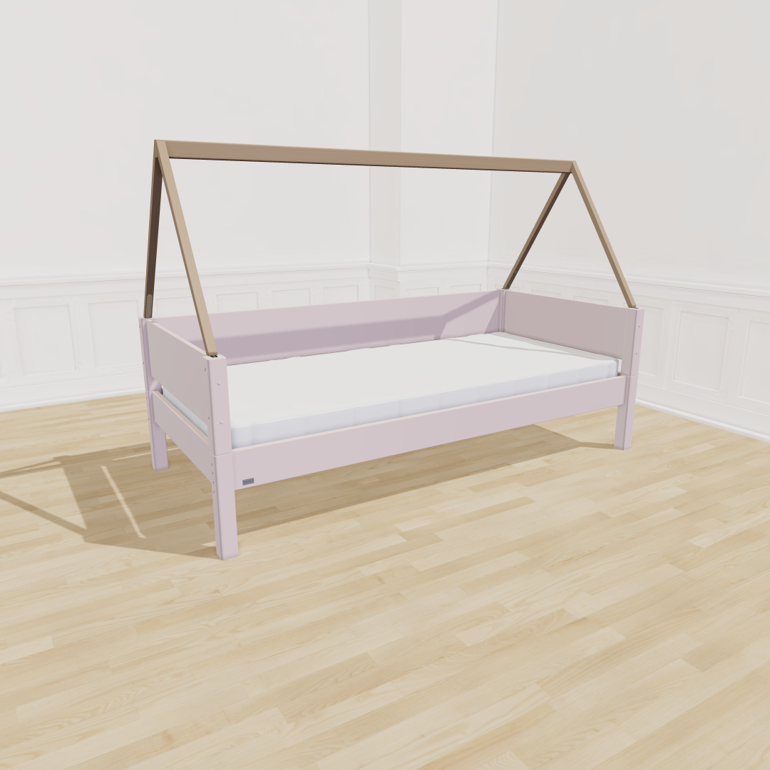 Manis-h Saga børneseng 90 x 160 cm i Natural Rose med bøgeramme