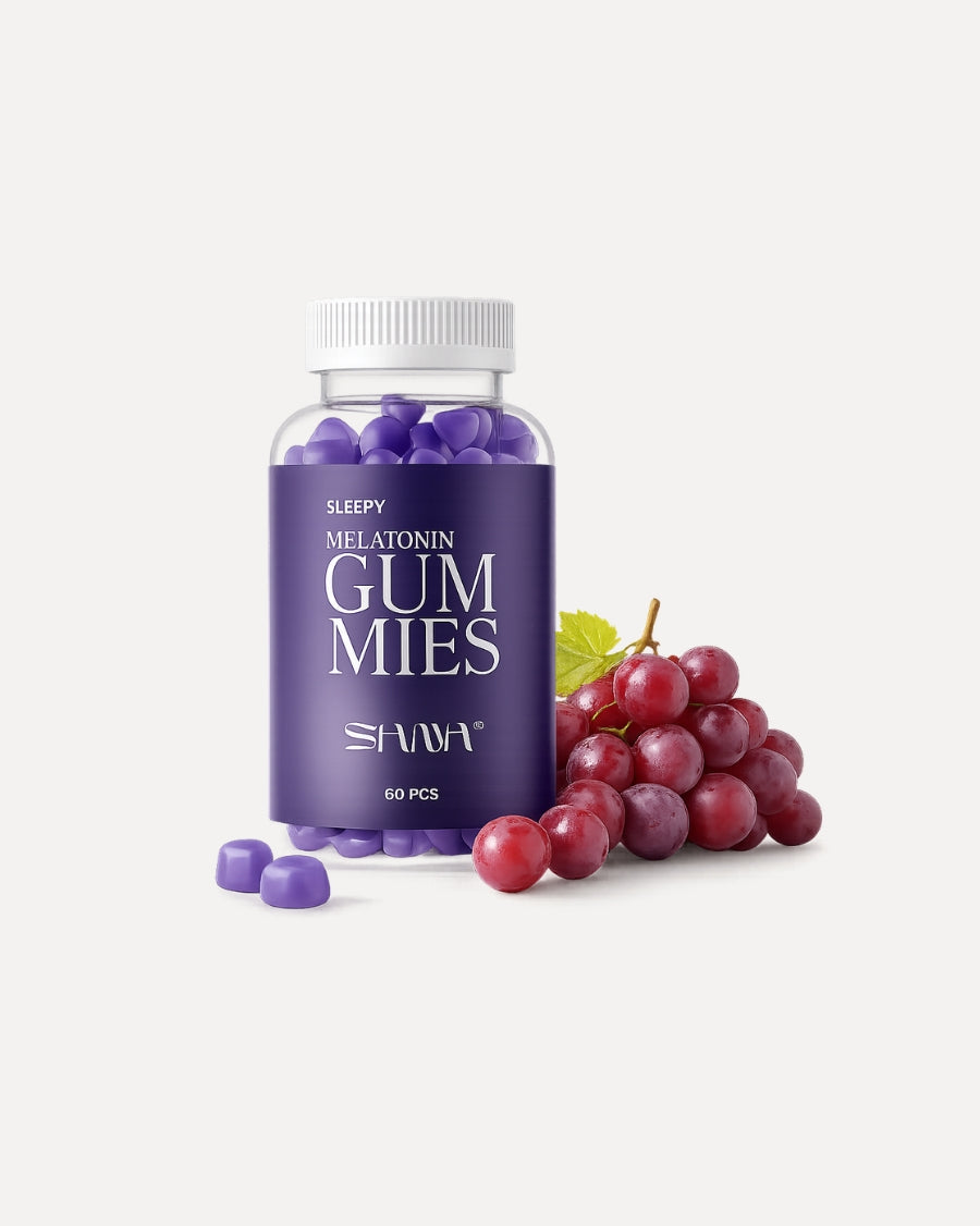 Pakning med Sana Nord Sleepy Gummies i vindruesmag, 60 stk