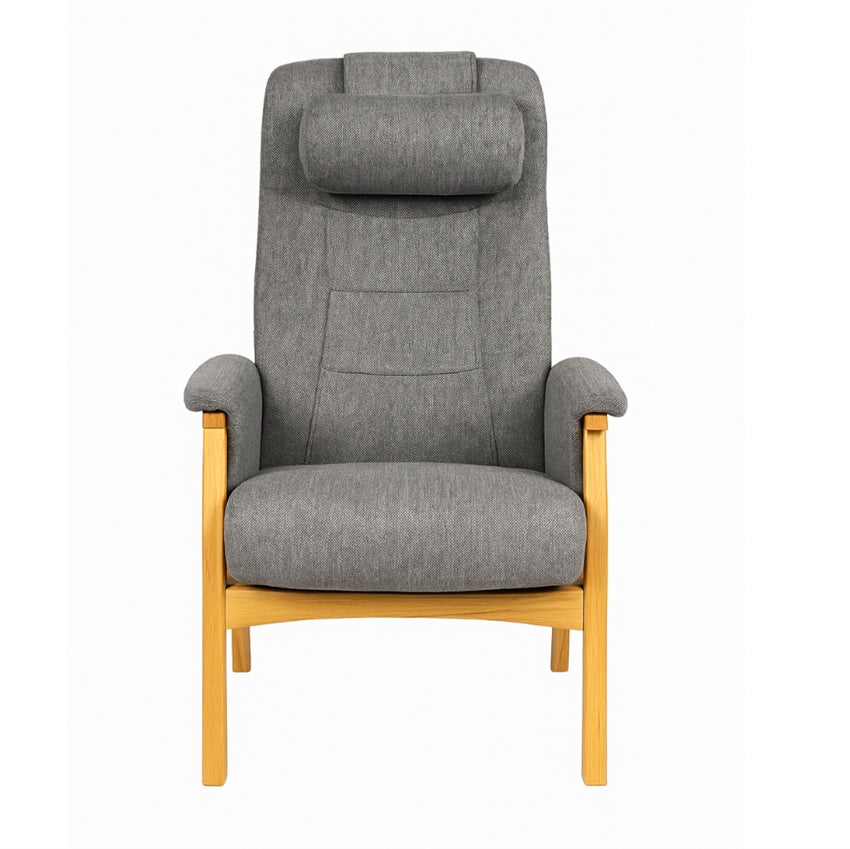 Grå nakkepude i slidstærkt stof til Sanne lænestol fra Comfort Living