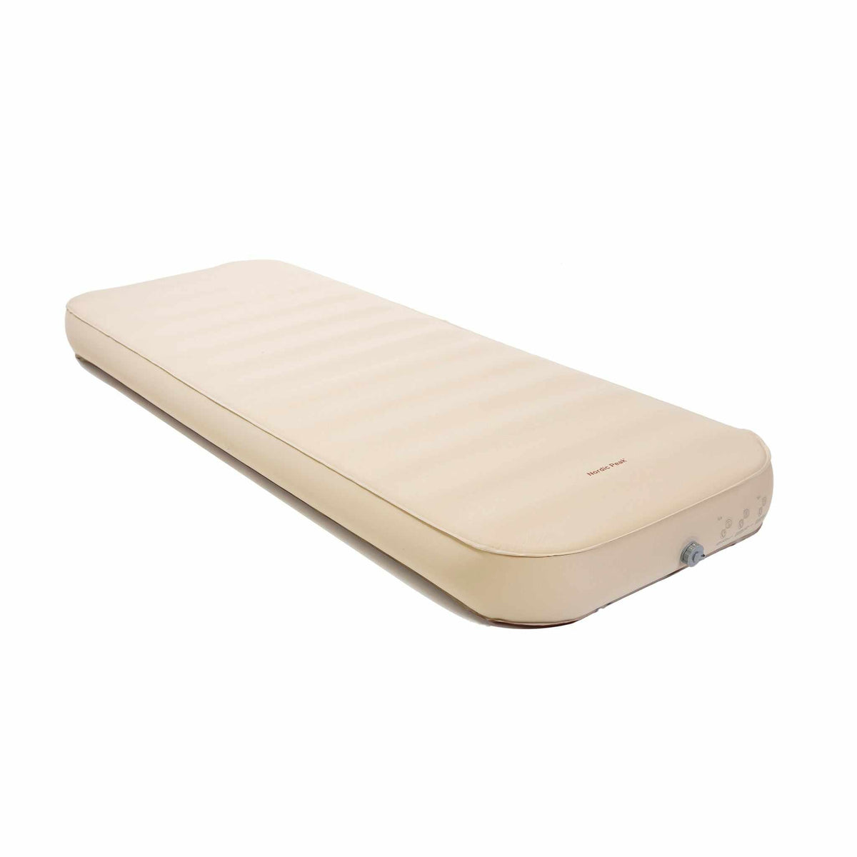Beige single selvoppustelig liggeunderlag fra Nordic Peak, Deluxe-model på 15 cm