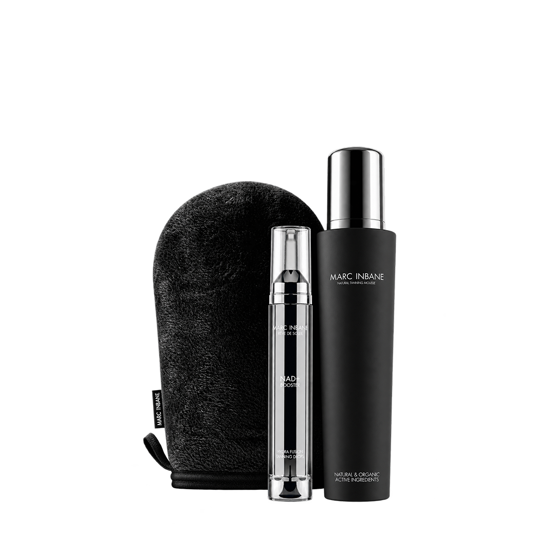 Marc Inbane Selvbruner Glow, sæt med booster, mousse og handske