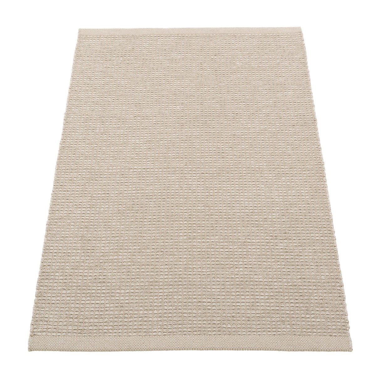 Pappelina Emm gulvtæppe i linen/linen, 120 x 70 cm, med grafisk mønster