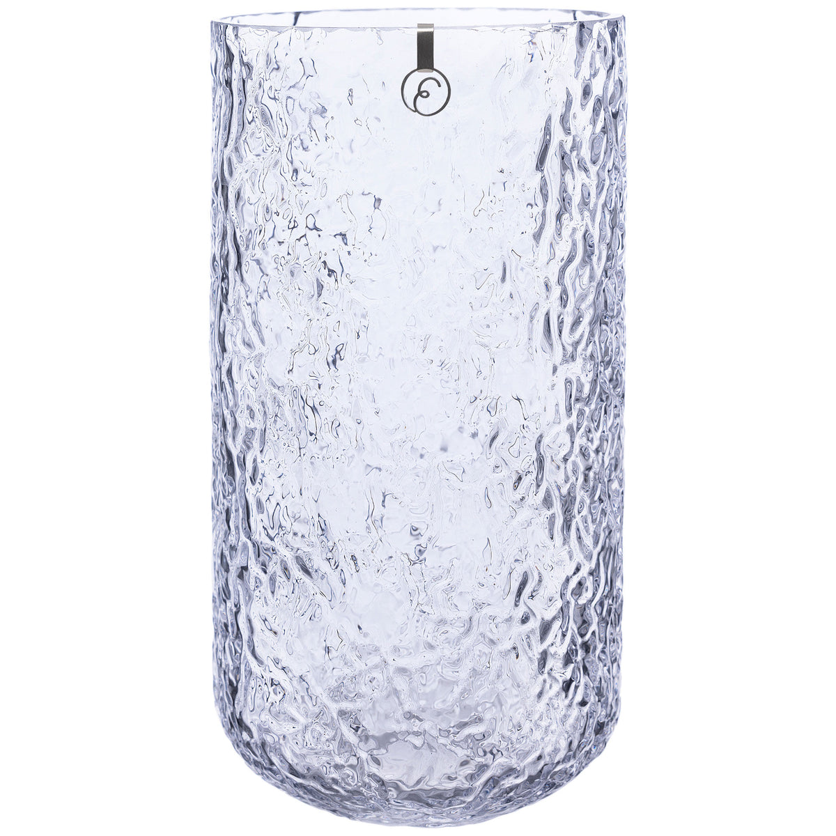 Ernst glasvase i mønstret glas, 25 cm høj, med afrundet bund