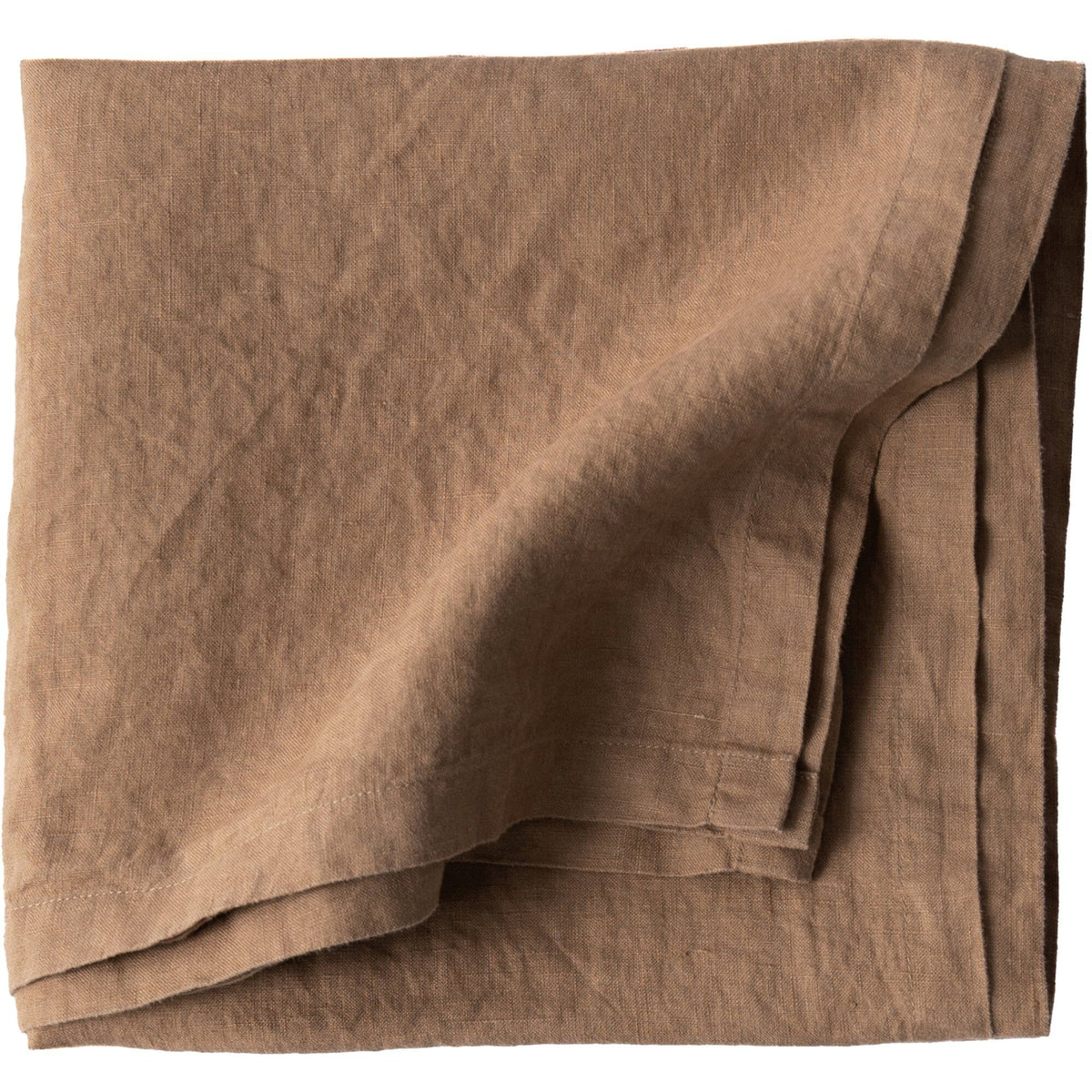 Dug i stenvasket hør, 175 x 175 cm, hazelnut, fra Tell Me More