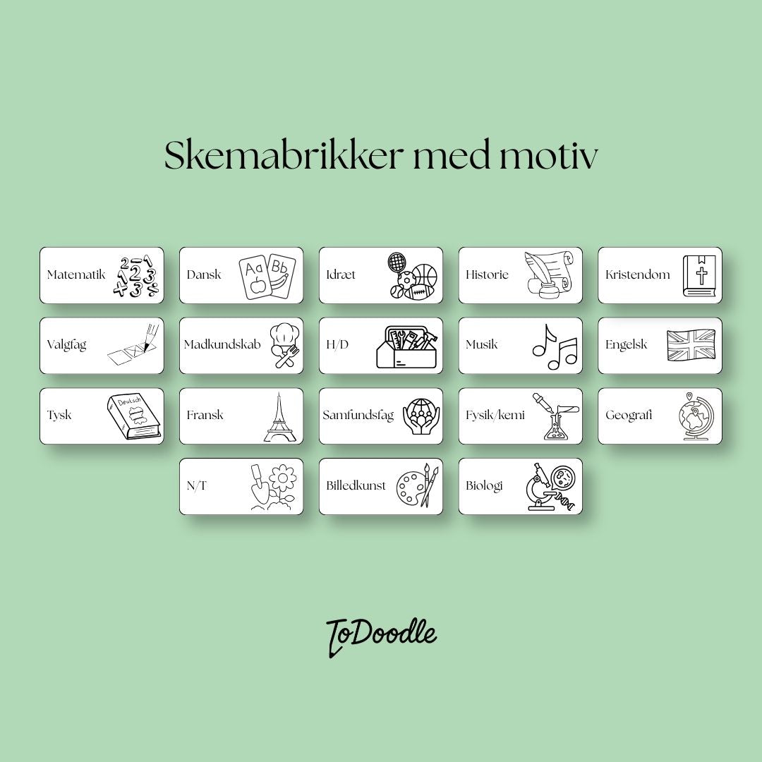 Pakke med 36 hvide selvklæbende ToDoodle skemabrikker, outlet og udgået variant