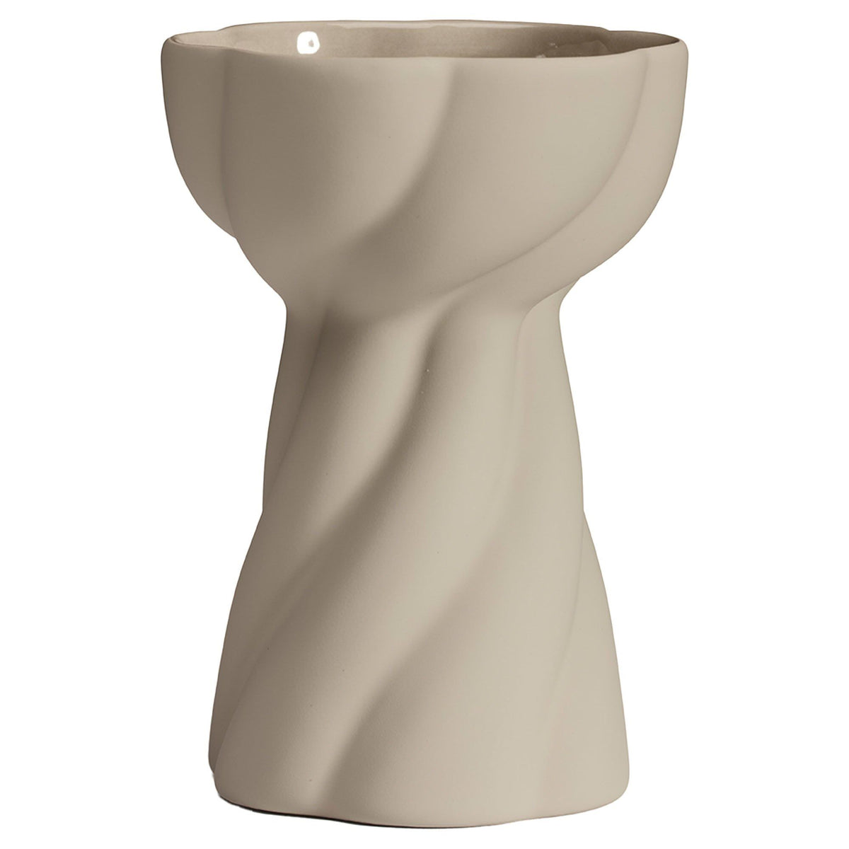 Cooee Design Twist Bulb løgvase i sand med glaseret åbning
