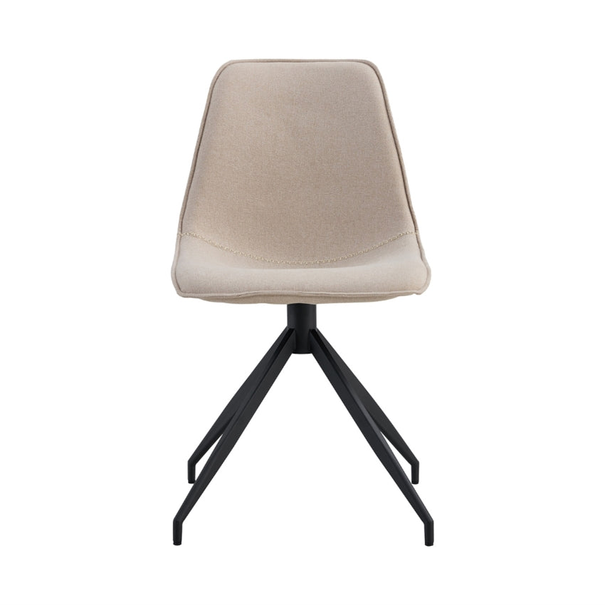 Sandfarvet spisebordsstol Side med drejefod fra Scandinavian Living