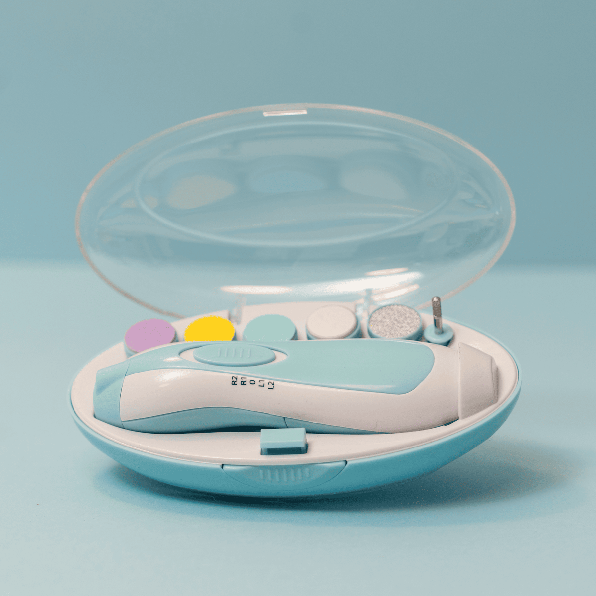 Lyseblå elektrisk baby neglefil fra Busters