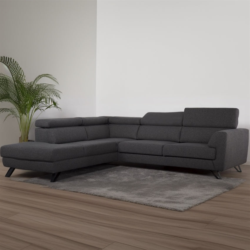 Grå Billund open end sofa i størrelse XL, venstrevendt model