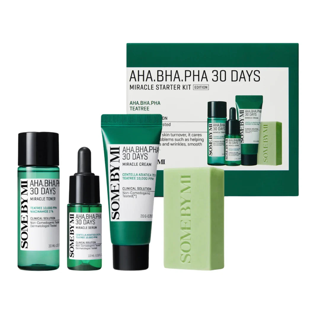 Some By Mi AHA BHA PHA 30 Days Miracle Starter Kit – hudplejesæt med fire produkter