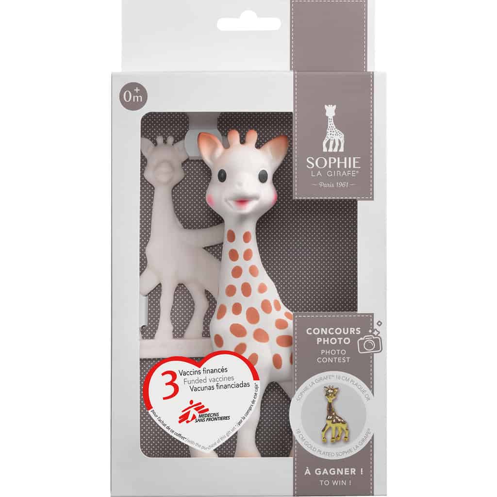 Sophie la Girafe Limited Edition æske med Sophie Giraf og bidering