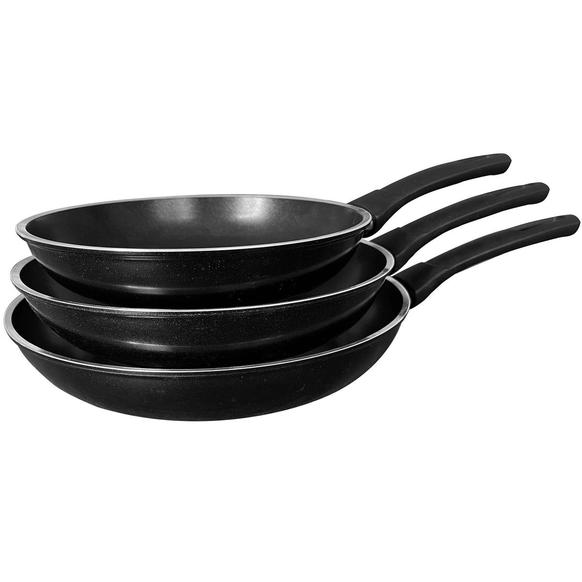 Combekk stegepandesæt med tre aluminiumspander på 20, 24 og 28 cm