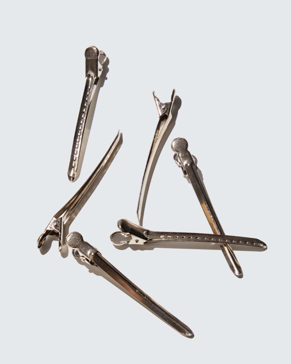 Seks sølvfarvede hårnæb i rustfrit stål fra Hairlust, Styling Hair Clips